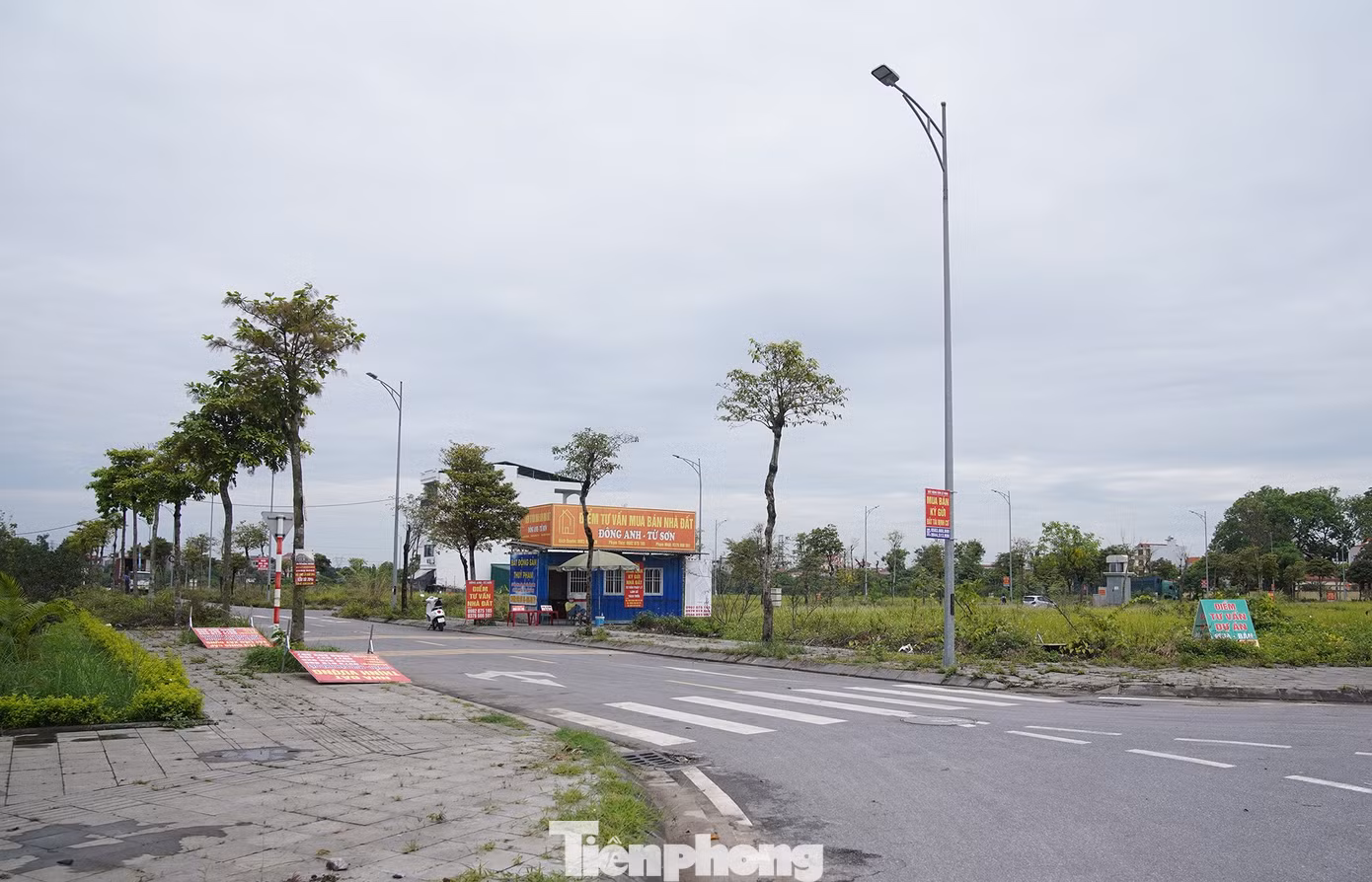 Tại khu đất tái định cư, nhiều công ty bất động sản đã xuất hiện, mua bán tại chỗ đối với những khách hàng có nhu cầu