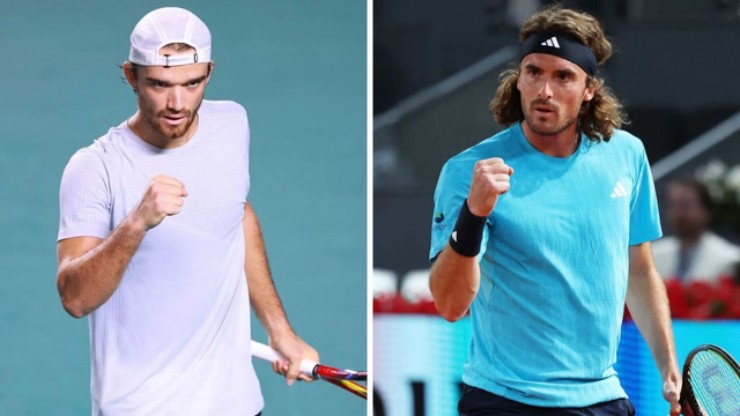 Tsitsipas (bên phải) được đánh giá nhỉnh hơn đối thủ 