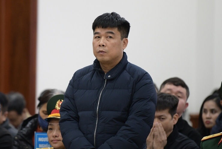 Bị cáo Nguyễn Văn Hậu tại tòa sơ thẩm hồi tháng 1. Ảnh: Danh Lam