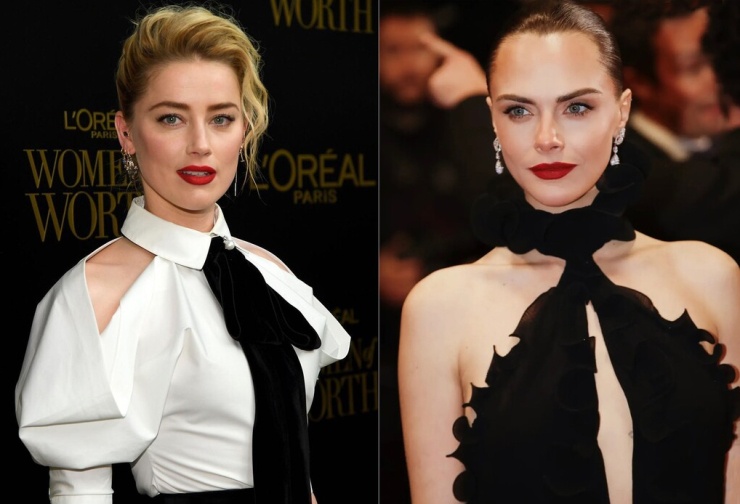 Amber Heard (trái) và Cara Delevingne. Ảnh: Instagram