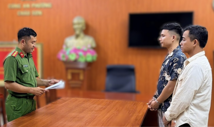 Hai nghi can bị tạm giữ khẩn cấp. Ảnh: Công an cung cấp