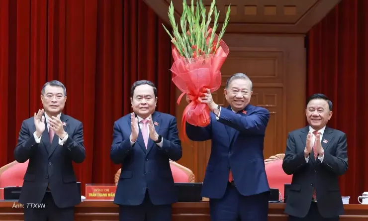 Lãnh đạo chủ chốt Đảng, Nhà nước hiện nay gồm: Tổng Bí thư, Chủ tịch nước Tô Lâm; Thủ tướng Lê Minh Hưng; Chủ tịch Quốc hội Trần Thanh Mẫn; Thường trực Ban Bí thư Trần Cẩm Tú. Ảnh: TTXVN