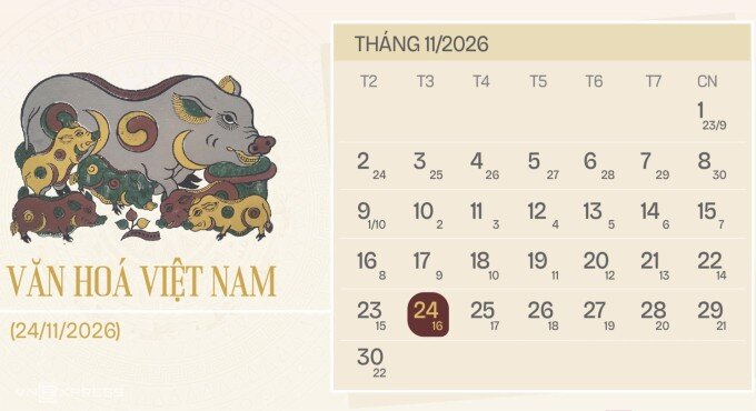 Ngày 24/11 hàng năm được Bộ Chính trị thống nhất chọn là ngày Văn hóa Việt Nam. Ảnh: 24h