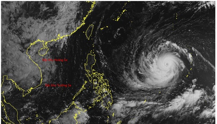 Hình ảnh của siêu bão Ba Vì trên ảnh mây vệ tinh Himawari của Nhật Bản lúc 7h30 sáng ngày 7/7/2026.