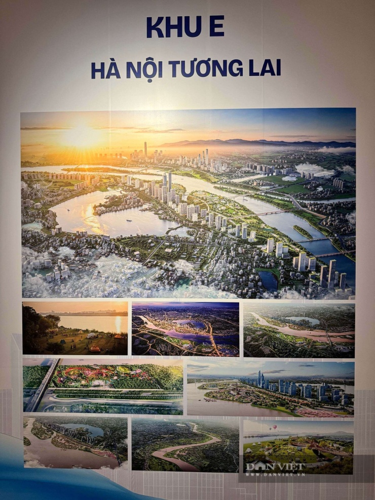 Tại triển lãm quy hoạch Hà Nội tầm nhìn 100 năm, Trục đại lộ cảnh quan sông Hồng được xác định là điểm nhấn quan trọng trong định hướng phát triển thành phố. Ảnh: Anh Văn
