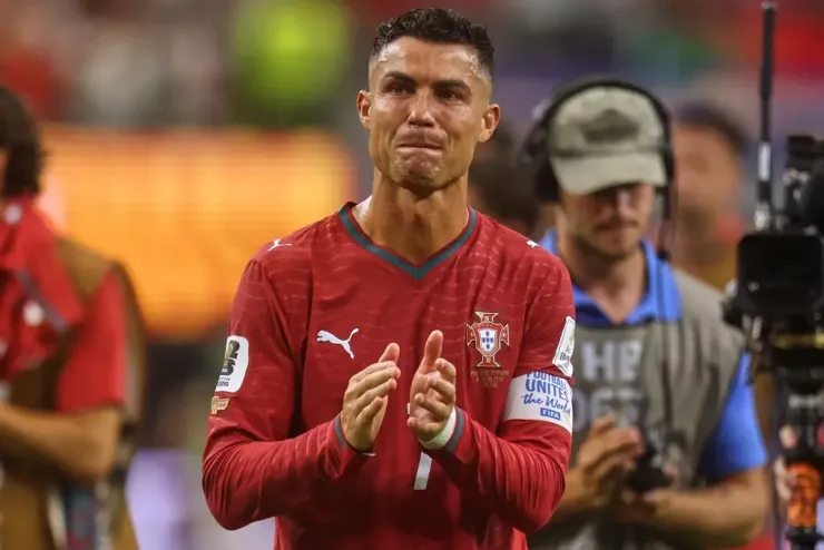 Cristiano Ronaldo sau trận Bồ Đào Nha gặp Tây Ban Nha tại vòng 1/8 World Cup 2026 trên sân Dallas, Texas, Mỹ, ngày 6/7. Ảnh: AP