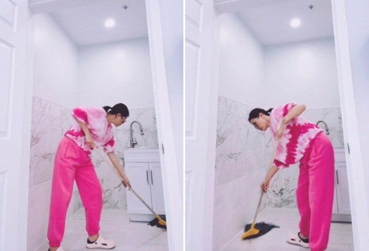 Cô cho biết: "Tôi đi cọ toilet chứ có làm gì đâu. Cho nên mọi người học làm nail, làm lông mày thì kiếm được nhiều tiền. Các chị nên học thêm nấu ăn, làm bánh sẽ kiếm được thêm". "Đừng nghĩ tôi cọ toilet thì cuộc sống vất vả. Nghề gì cũng được, cọ toilet cũng được miễn kiếm được tiền. Đừng cà khịa, khích bác tôi". Nữ người mẫu thẳng thắn chia sẻ.
