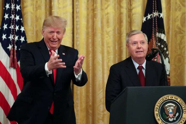 Tổng thống Mỹ Donald Trump và Thượng nghị sĩ đảng Cộng hòa Lindsey Graham.