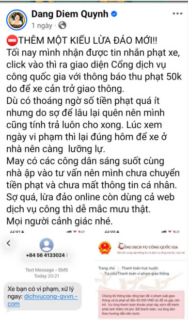 BTV Diễm Quỳnh thông báo khẩn. Ảnh: FBNV