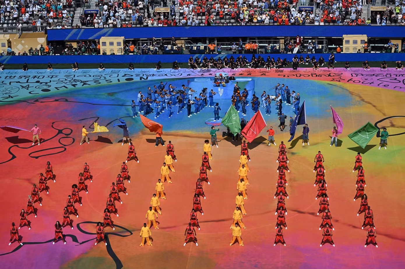 Sân khấu giữa giờ hoành tráng ở chung kết World Cup 2026.