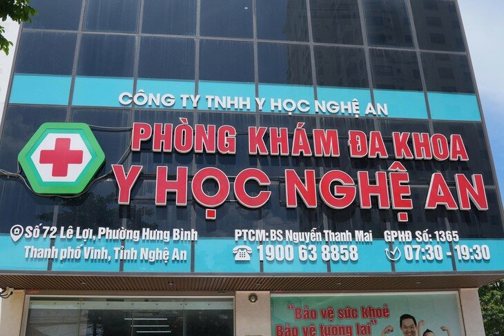 Phòng khám Đa khoa Y học Nghệ An, nơi 10 bị can bị khởi tố về tội "Lừa dối khách hàng". ẢNH: Công an cung cấp.