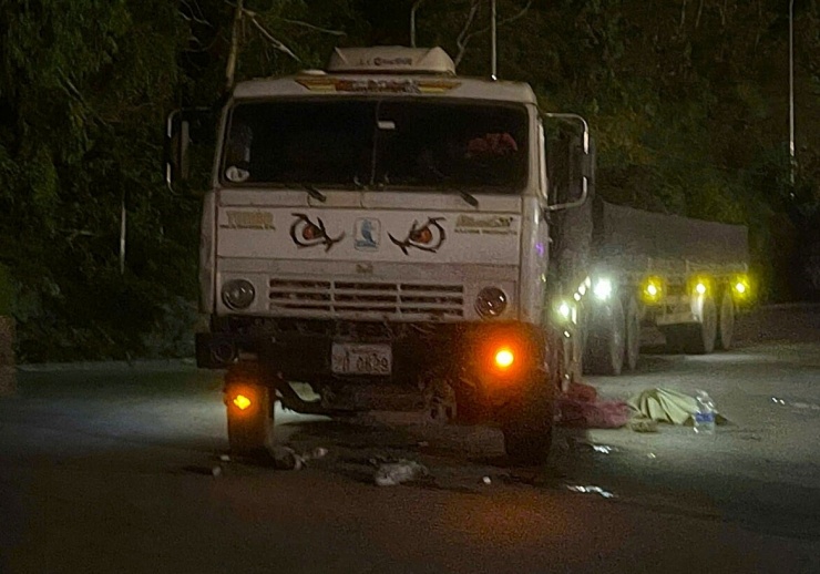 Hiện trường vụ tai nạn. 
