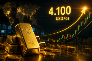 Giá vàng thế giới sáng 30/7 vượt 4.100 USD sau khi Fed giữ nguyên lãi suất