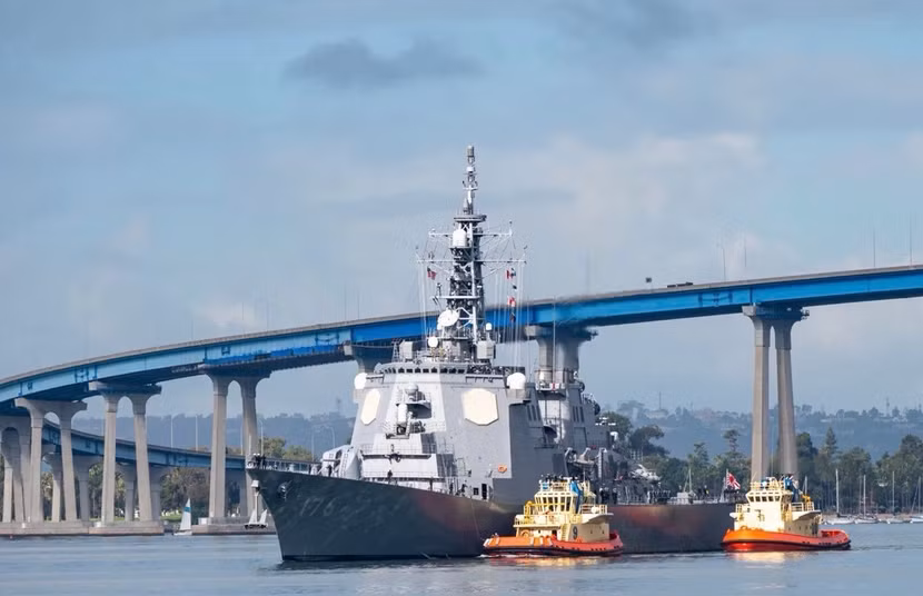 Tàu khu trục tên lửa dẫn đường lớp Kongo JS Chokai (DDG-176) thuộc Lực lượng Phòng vệ Trên biển Nhật Bản (JMSDF) cập Căn cứ Hải quân San Diego vào ngày 15/10/2025. Ảnh: Hải quân Mỹ.