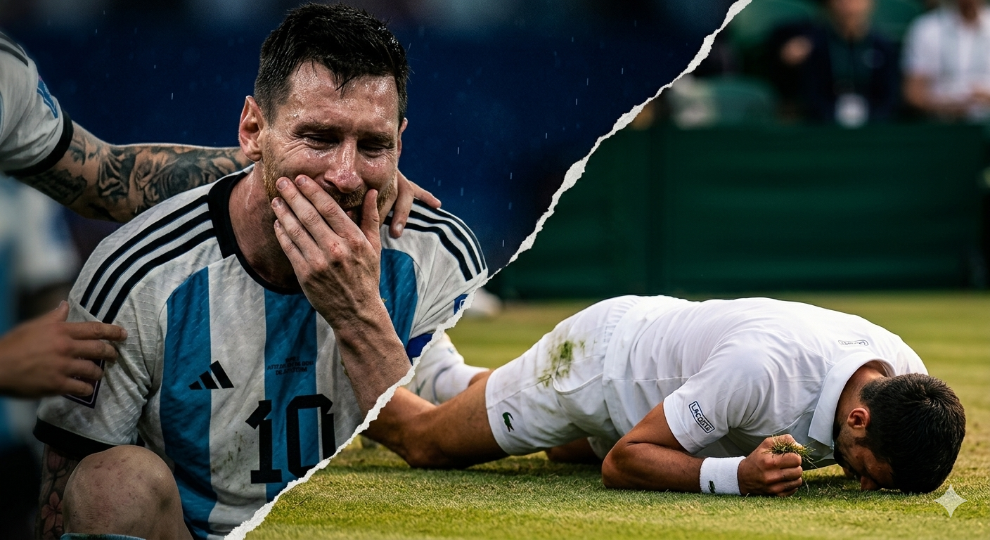 Một người bật khóc sau cuộc lội ngược dòng lịch sử ở World Cup, một người gục xuống mặt cỏ Wimbledon sau trận marathon kéo dài hơn 5 giờ