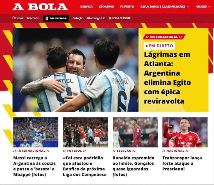 Ngay cả tờ A Bola của Bồ Đào Nha cũng khen ngợi Messi hết lời