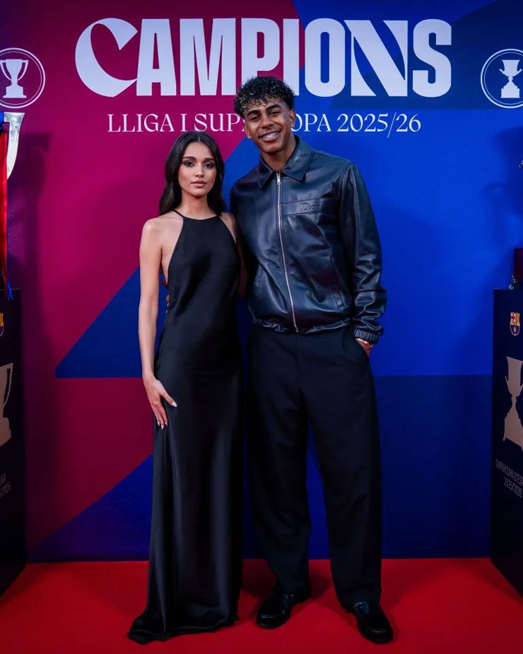 Ines Garcia góp mặt chung vui cùng Yamal trong lễ ăn mừng chức vô địch La Liga của Barcelona.