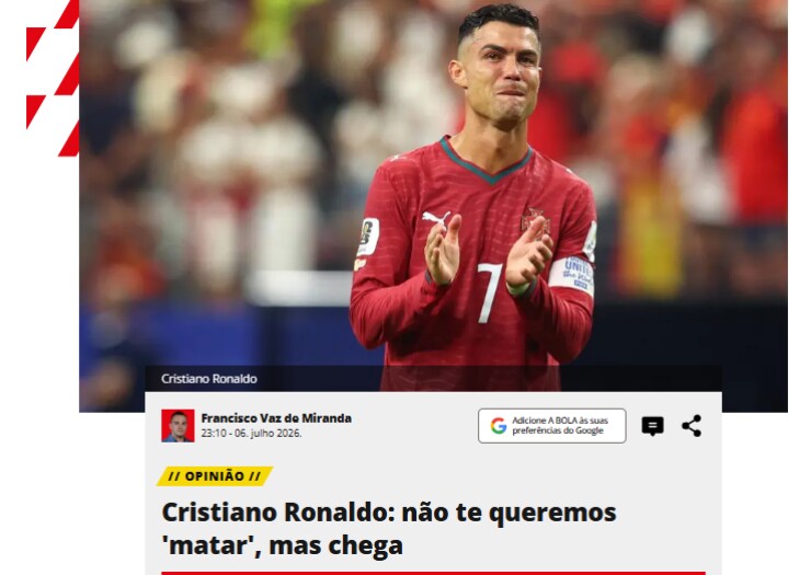 Báo chí Bồ Đào Nha kêu gọi Ronaldo chia tay đội tuyển