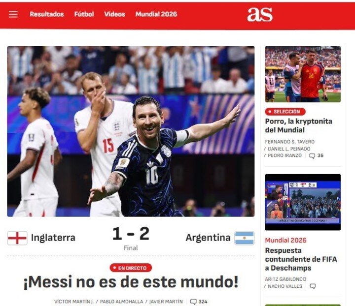 Tờ AS khẳng định "Messi không thuộc về thế giới này"