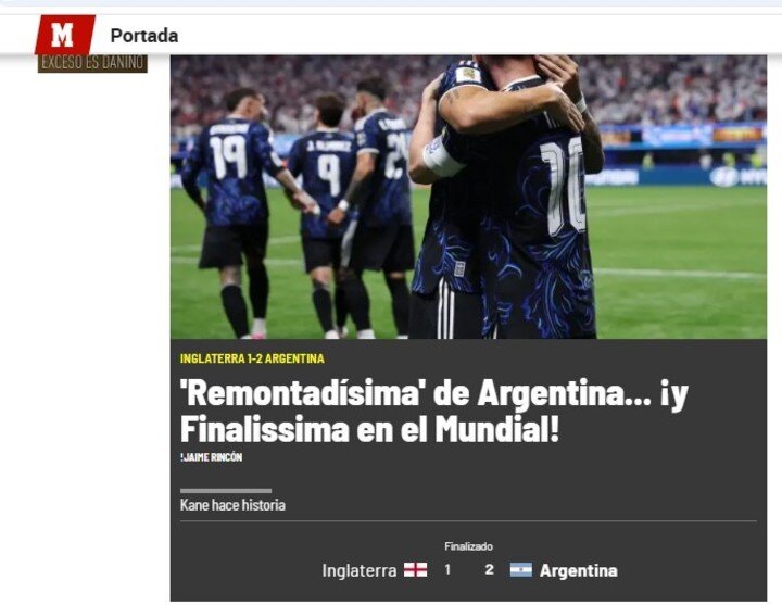 Tờ Marca chờ đợi trận đại chiến Tây Ban Nha - Argentina