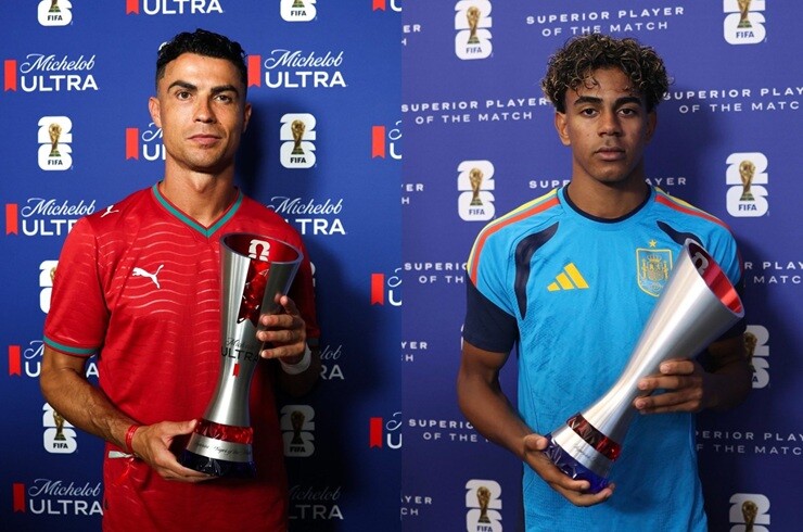 Ronaldo và Yamal đều được FIFA bầu chọn là "Cầu thủ xuất sắc nhất trận"&nbsp;ở vòng 1/8 World Cup