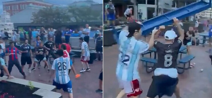 CĐV Argentina ẩu đả ngay trên đường phố Atlanta