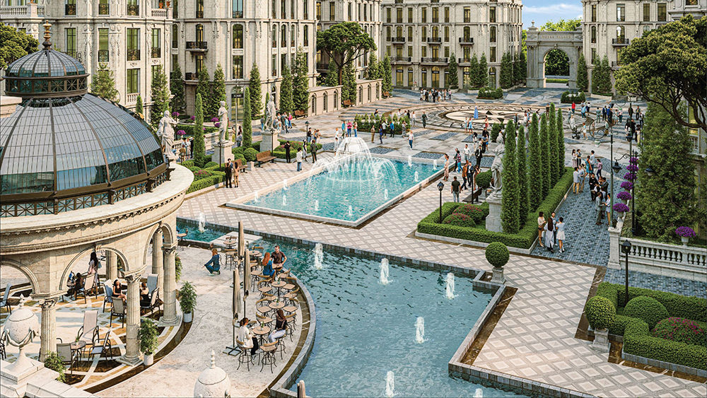 Khu vực quảng trường và câu lạc bộ dành riêng cho phái đẹp tại phân khu Crown Grand Mansion