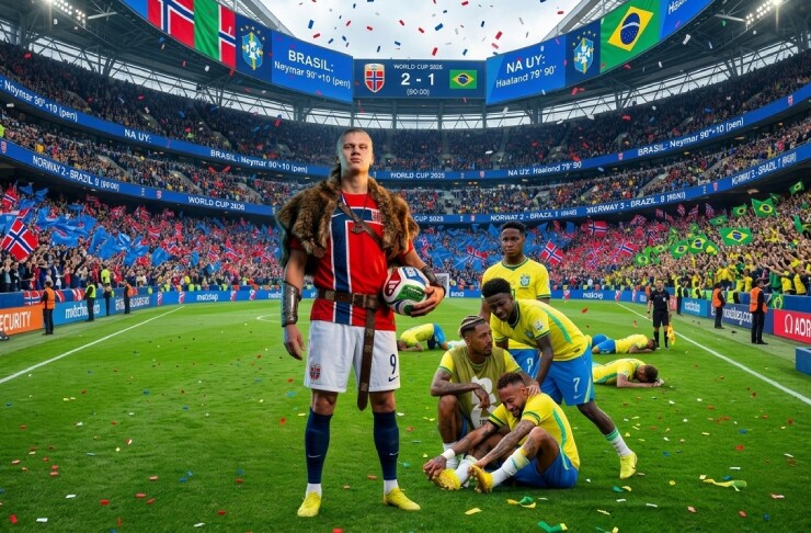 Haaland lập cú đúp “đỉnh cao đời người” ở World Cup, Brazil - Neymar ghi bàn cay đắng phút 90+10 - 1