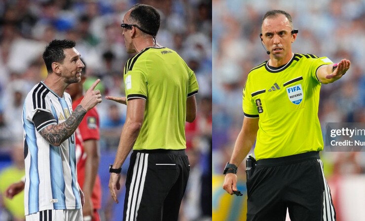 Khoảnh khắc căng thẳng giữa Messi và trọng tài chính Joao Pedro Pinheiro