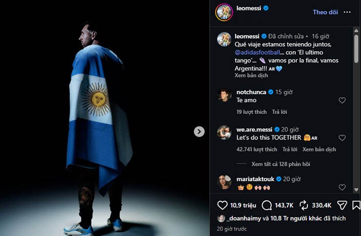Messi gửi thông điệp giàu cảm xúc