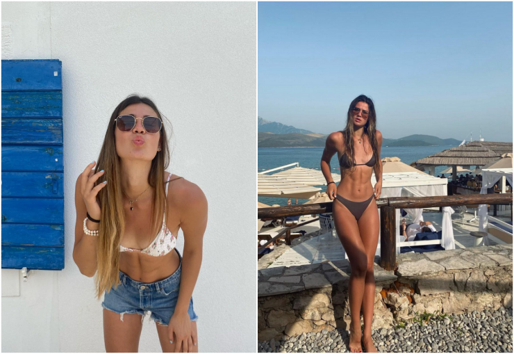 Katarina khoe đôi chân dài miên man
