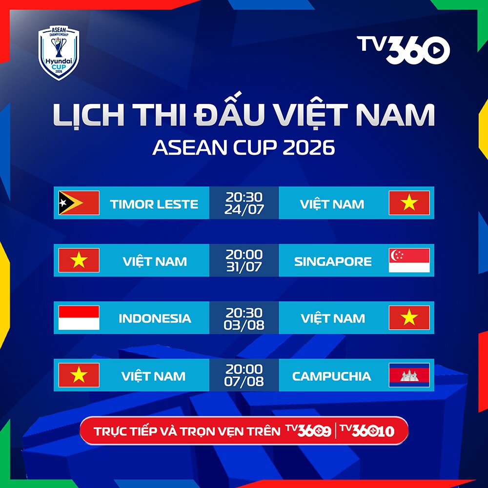 TV360 phát sóng Giải Vô địch Bóng đá Đông Nam Á (ASEAN Hyundai Cup 2026) - 2