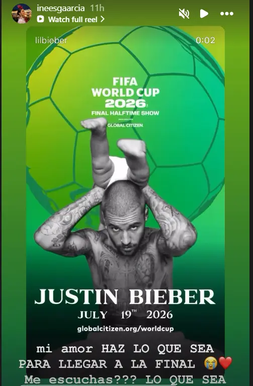 Bạn gái muốn Yamal vào chung kết World Cup để xem Justin Bieber trình diễn