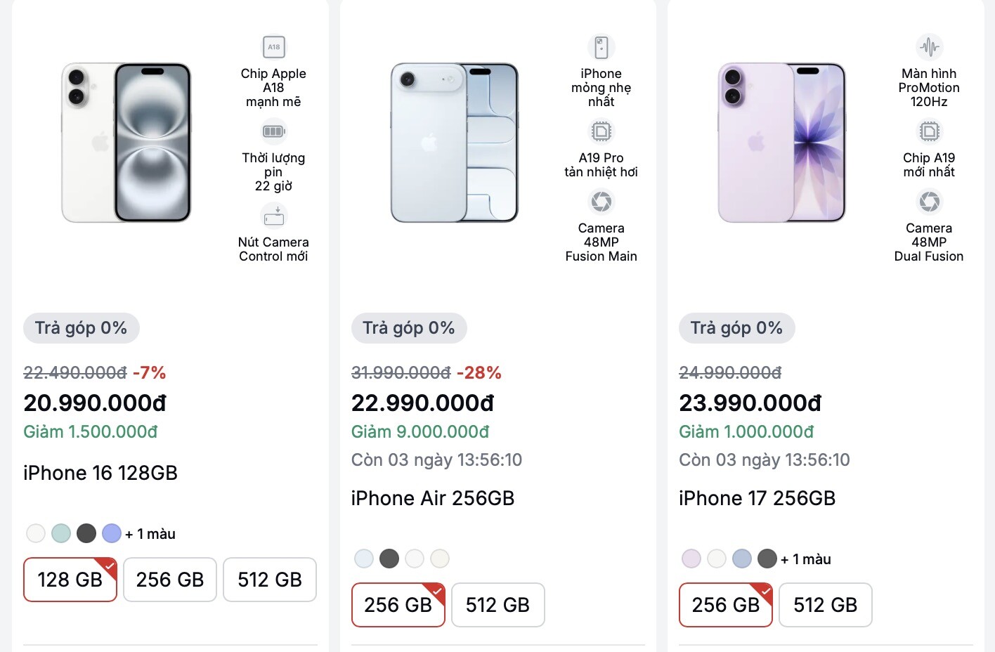 iPhone đời cũ chỉ còn rất hạn chế lựa lựa chọn tại các AAR.