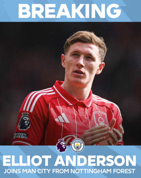 Man City cũng như trang chủ Premier League chính thức công bố Anderson sẽ là cầu thủ của Man City