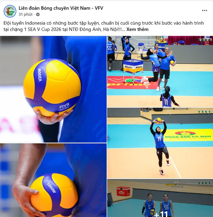 Bài viết trên trang chủ của Liên đoàn bóng chuyền Việt Nam