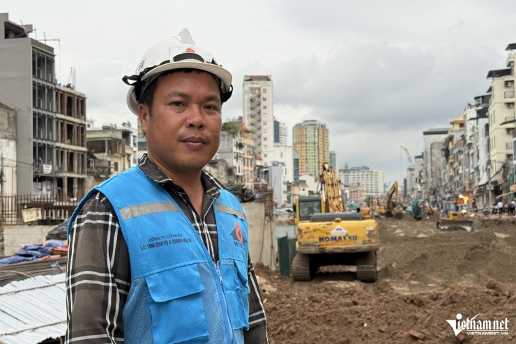 Ông Hồ Xuân Nguyên, Phụ trách kỹ thuật hiện trường dự án Vành đai 1, đoạn Nguyễn Chí Thanh - Láng Hạ.