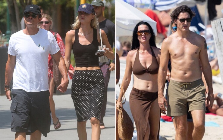 Orlando Bloom và Katy Perry trong kỳ nghỉ ở Địa Trung Hải bên tình mới. Ảnh: Backgrid