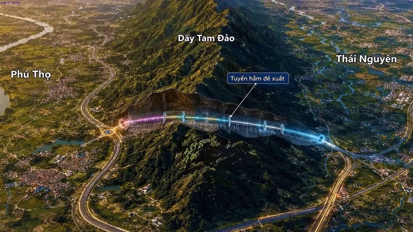 Phối cảnh Dự án đường hầm Tam Đảo.