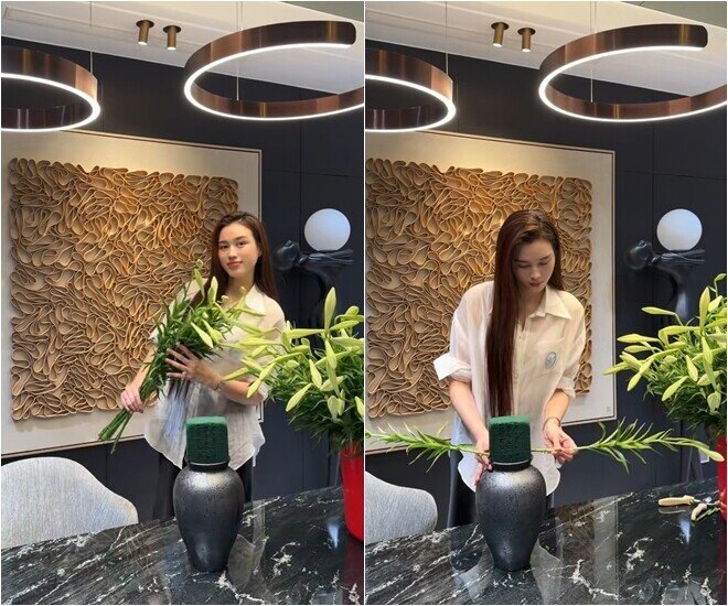 Hoa hậu Đỗ Thị Hà khoe bình hoa loa kèn gây sốt, dân mạng tranh luận một chi tiết - 2