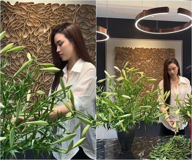 Hoa hậu Đỗ Thị Hà khoe bình hoa loa kèn gây sốt, dân mạng tranh luận một chi tiết - 4