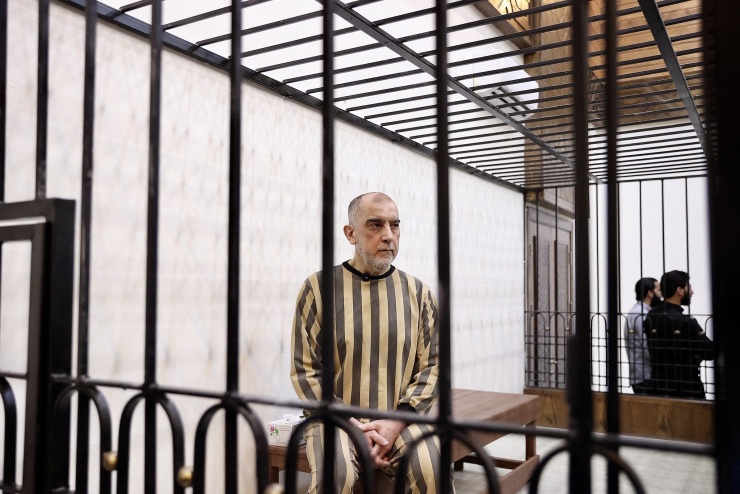 Ông Atef Najib tại phiên tòa ở Damascus ngày 10/5. Ảnh: AFP