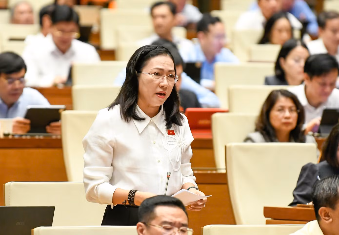 Đại biểu Nguyễn Thị Yến Nhi (đoàn Vĩnh Long). Ảnh: Như Ý.