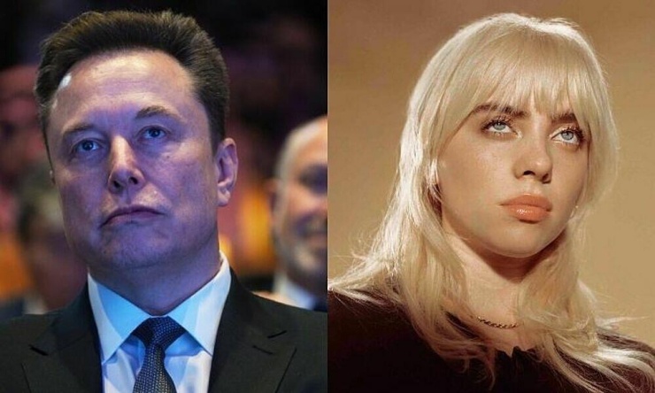 Chân dung tỷ phú Elon Musk và ca sĩ Billie Eilish. Ảnh: AP/ Instagram Kelia Anne MacCluskey