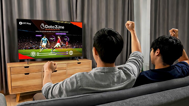 Luồng phát sóng Data Zone chuyên phân tích số liệu được FPT Play triển khai từ mùa giải 2025/26. (Ảnh: FPT Play)