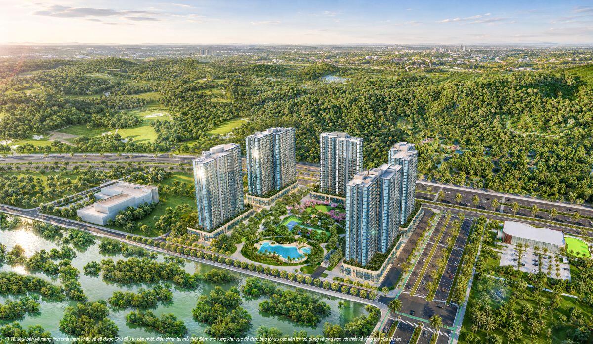 Golf Bay hướng về sân golf quốc tế, trong khi Forest Bay có tầm view ra Công viên Tri thức Toàn cầu.