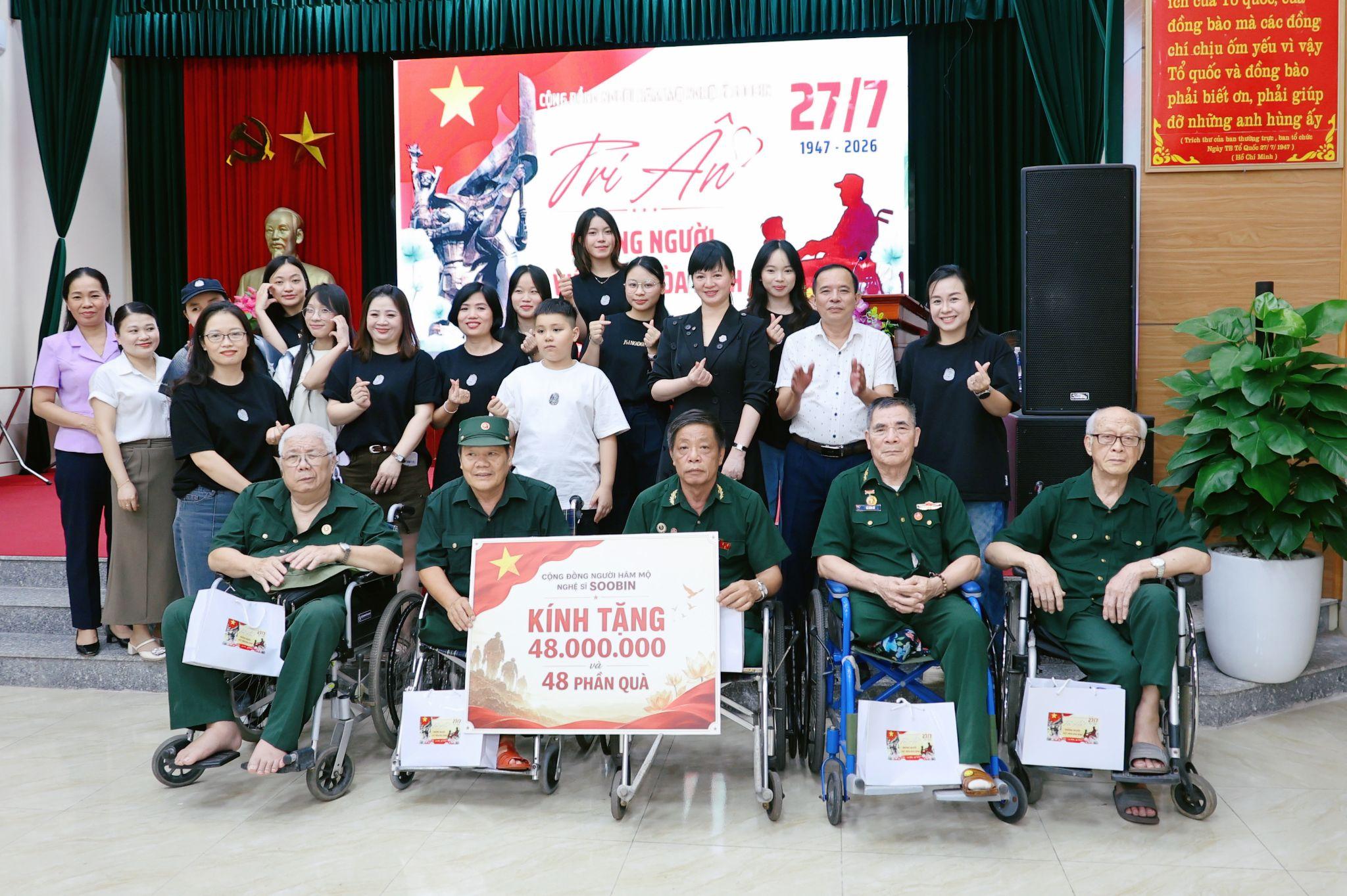 Cộng đồng người hâm mộ nghệ sĩ SOOBIN trao 48 triệu đồng và 48 phần quà tri ân ngày 27/7 - 2
