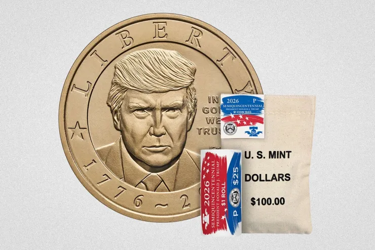 Đồng xu 1 USD có hình Tổng thống Donald Trump. Ảnh: Bộ Tài chính Mỹ