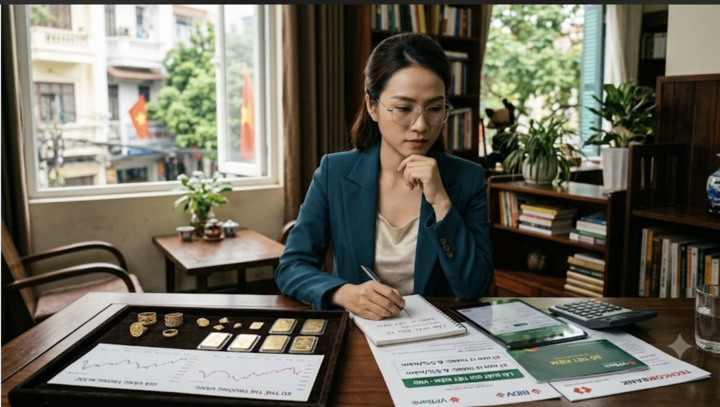 Nên mua vàng hay gửi tiết kiệm? (Ảnh minh hoạ)