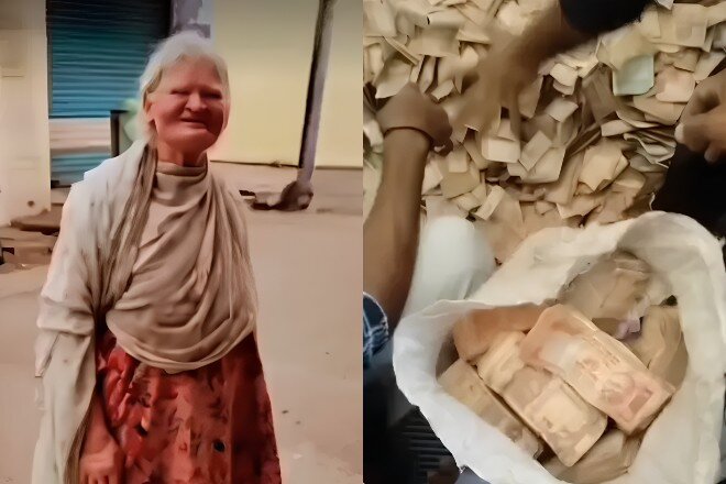 Người phụ nữ 40 năm làm ăn xin để lại 10 bao tải tiền sau khi qua đời. Ảnh: Ndtv
